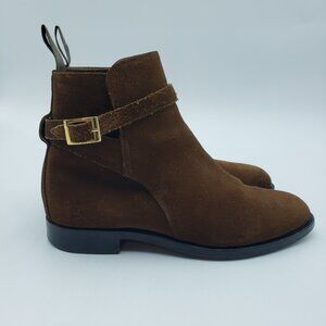 Shipton & Heneage Lingfield Suede Boots 8 Mens Buckle Chocolate Brown